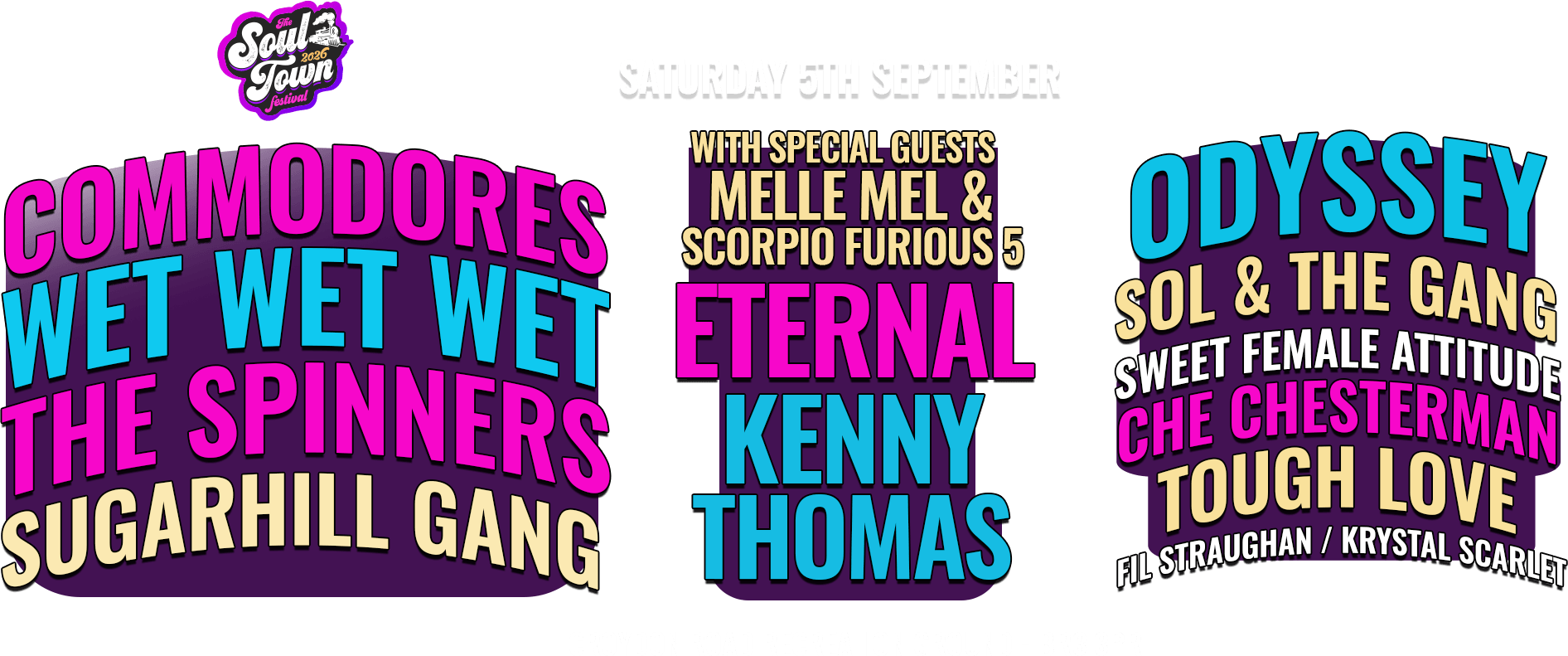 Soultown 2026 Lineup – Saturday 5th Sept, Croydon Road Recreation Ground