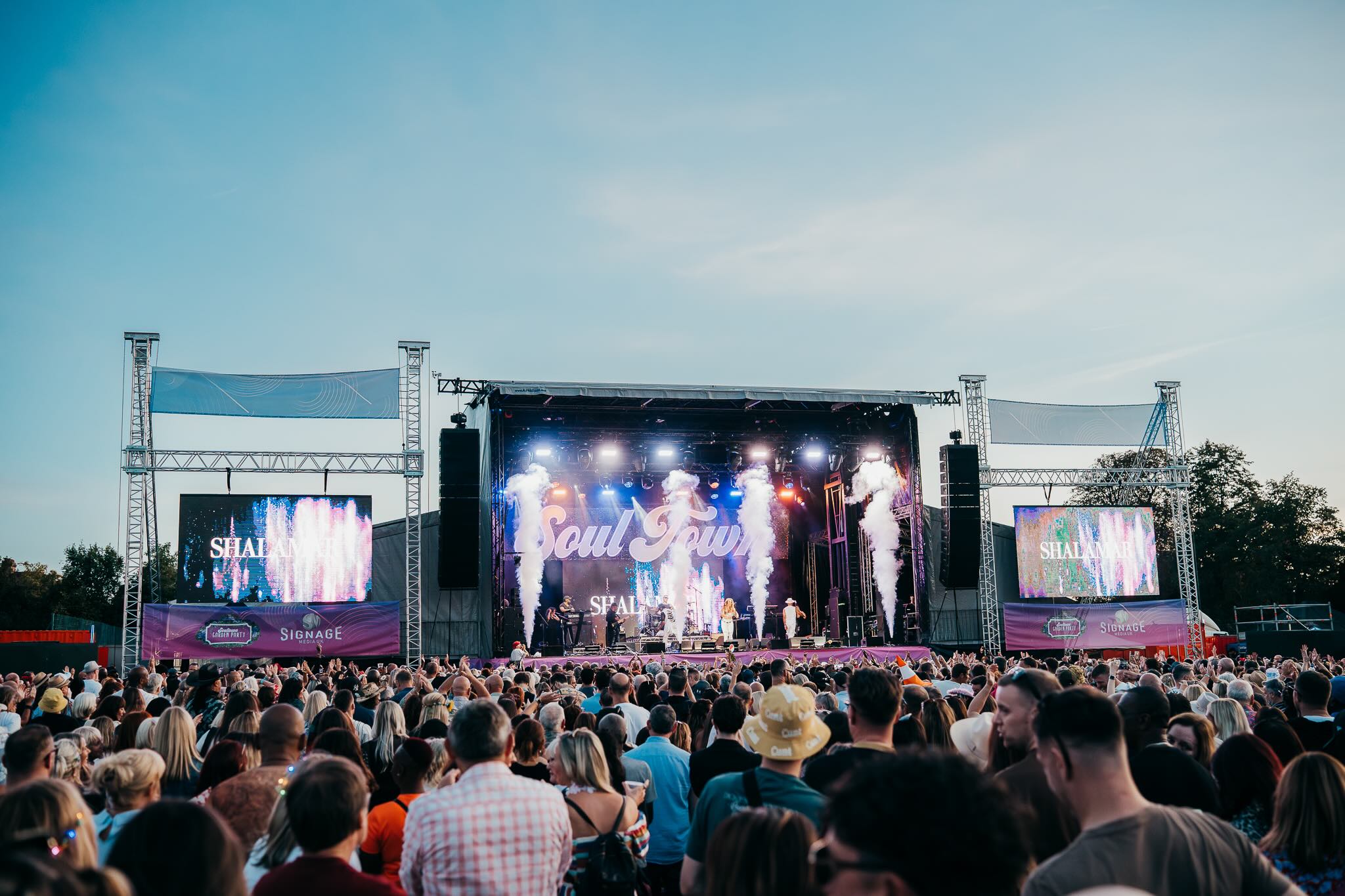 A crowd watching performers on the Soul Town stage in Beckenham
